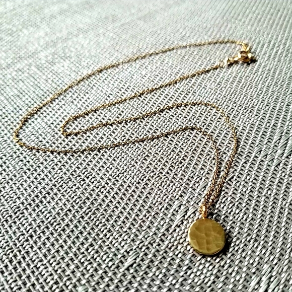 Gold-Fill Sterling Silver Hammered Necklace - Picture 2 of 5